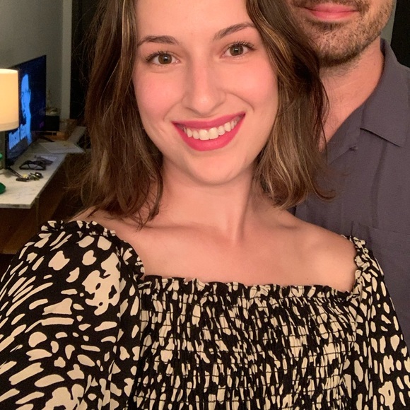Off Shoulder black and cream top - Picture 3 of 3